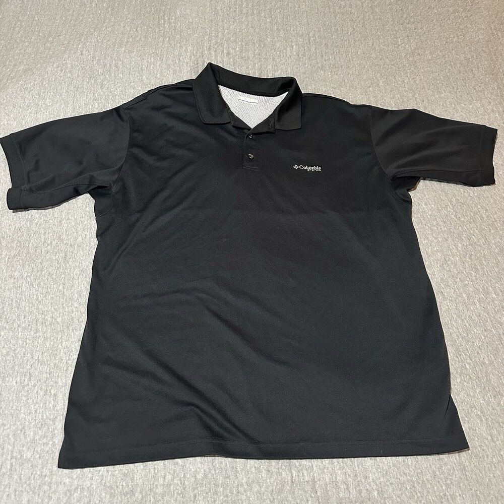 Columbia Omni-Shade PFG Mesh Polo Shirt Black 2XT Men's Big & Tall Short Sleeve